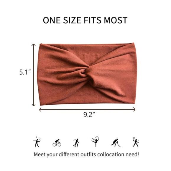 Womens Wide Turban Headbands Set Soft Stretch Workout Hair Wraps 10 Pack - Picture 2 of 8